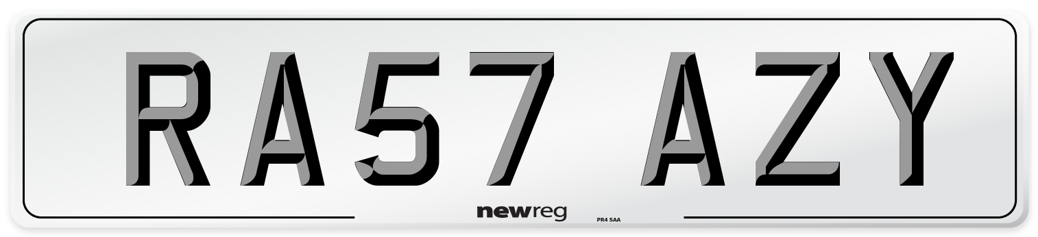 RA57 AZY Number Plate from New Reg